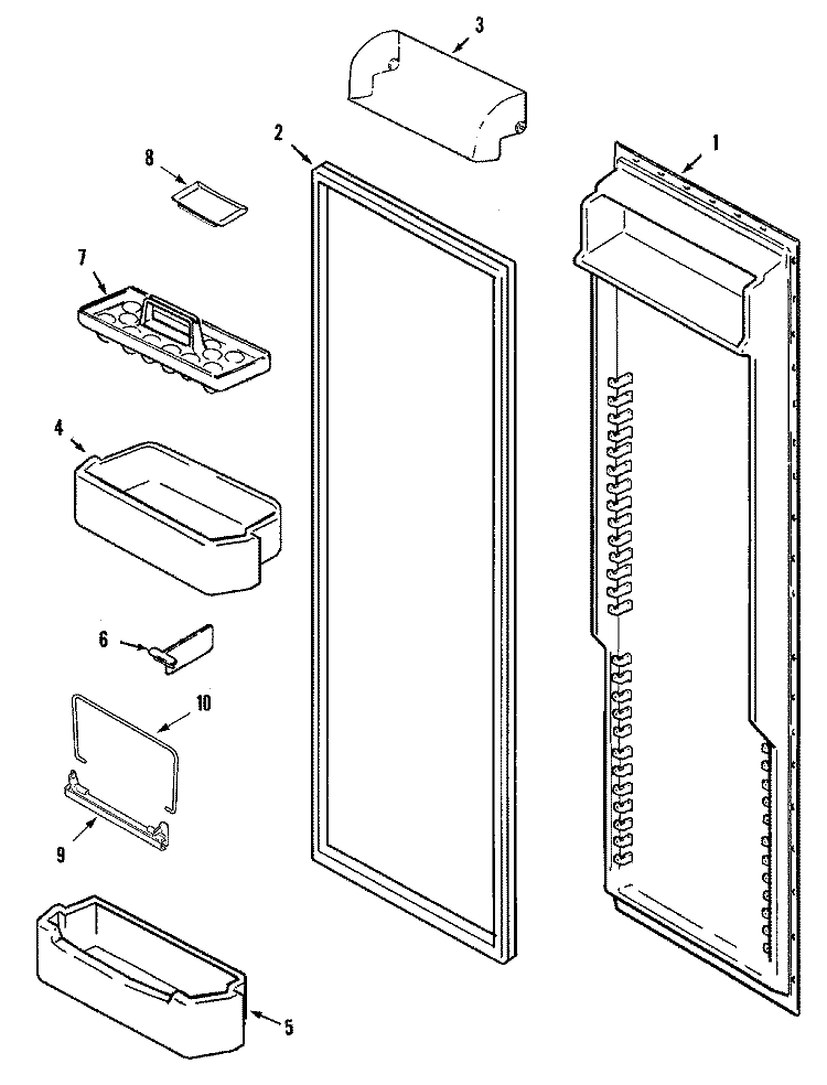 FRESH FOOD INNER DOOR Diagram and Parts List for GC2229GEHB  Maytag Refrigerator