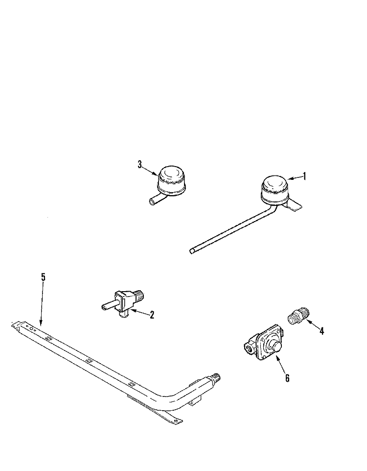 GAS CONTROLS Diagram and Parts List for CLZ8550ADQ  Magic Chef Cooktop