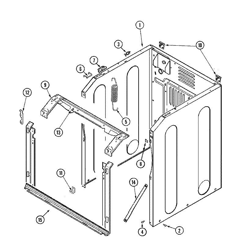 CABINET - FRONT Diagram and Parts List for MAH6500AWQ  Maytag Washer