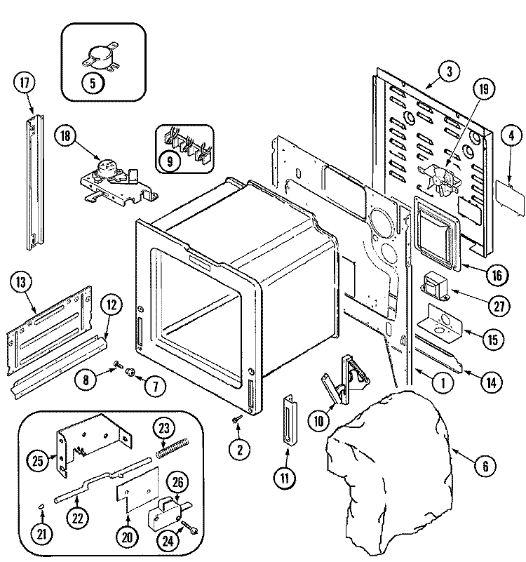 BODY Diagram and Parts List for JES8850AAQ  Jenn-Air Range