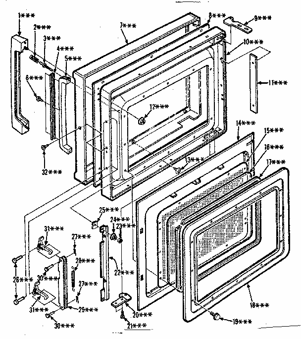 Door Parts Diagram and Parts List for 8504428190  Kenmore Microwave