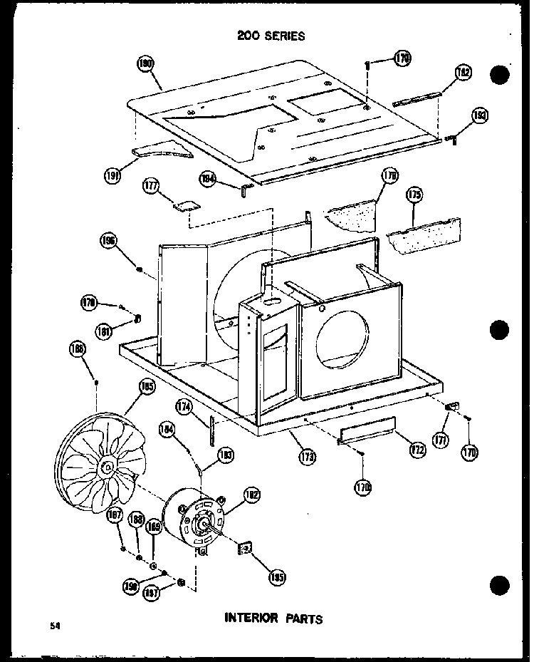 Interior Parts Diagram and Parts List for 212D-3JM P54655-43R Amana Air Conditioner