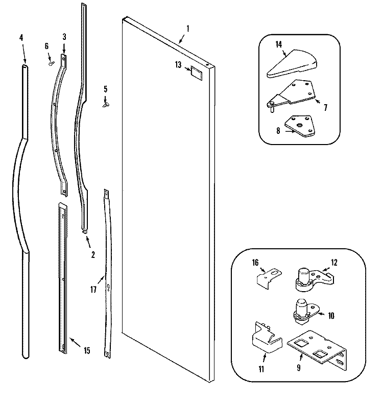 FRESH FOOD OUTER DOOR Diagram and Parts List for AS2728GIHB  Maytag Refrigerator