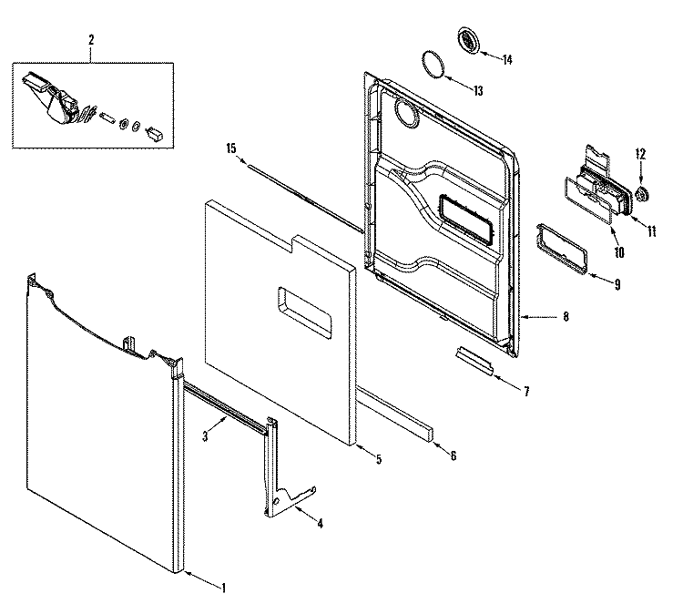 DOOR Diagram and Parts List for ADB2200AWS  Amana Dishwasher