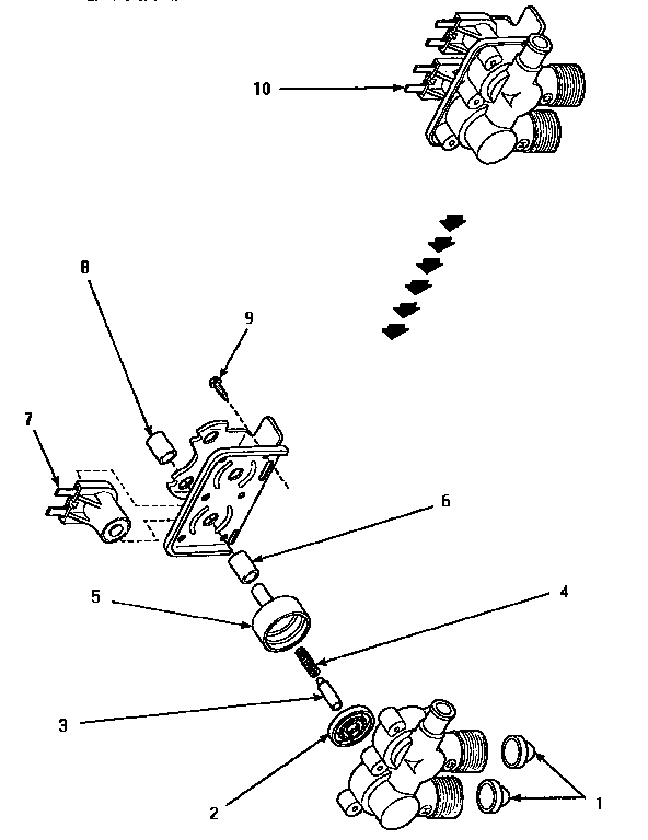 Mixing Valve Assembly Diagram and Parts List for LW8413W2 LW8413W2A Amana Washer