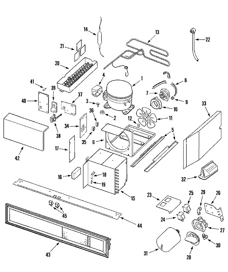 COMPRESSOR Diagram and Parts List for JS42FWDWDA  Jenn-Air Refrigerator