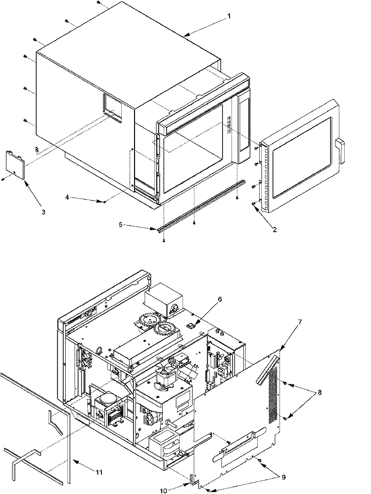 OUTERCASE Diagram and Parts List for ASE9000 P1326309M Amana Microwave