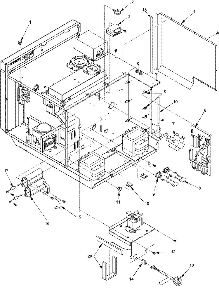ELECTRICAL COMPONENTS Diagram and Parts List for ASE9000 P1326309M Amana Microwave