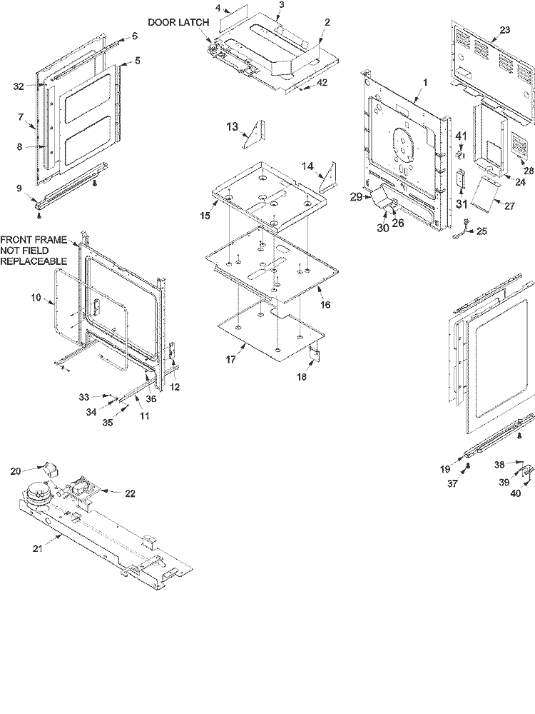 CABINET Diagram and Parts List for ACF3325AB PACF3325AB1 Amana Range