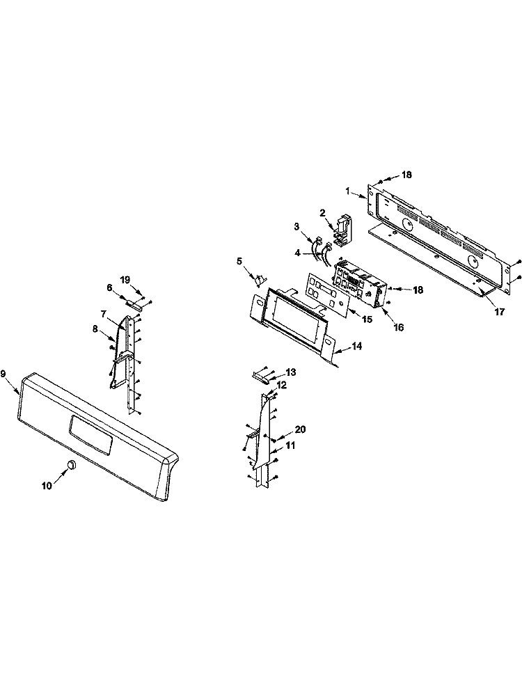 BACKGUARD Diagram and Parts List for ACF3325AB PACF3325AB1 Amana Range
