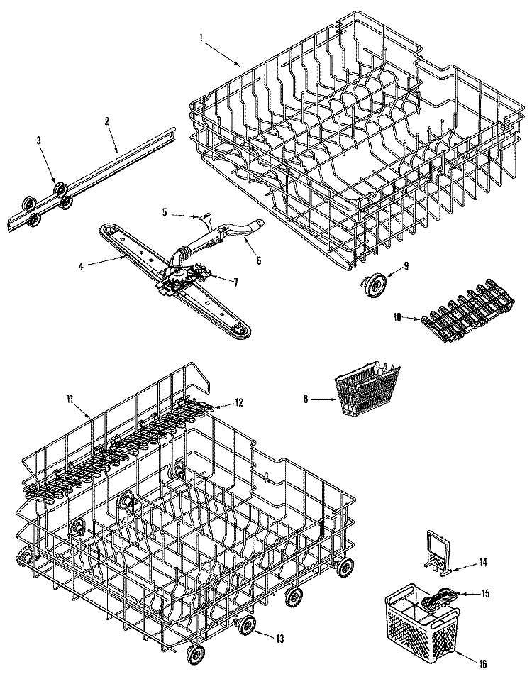 TRACK & RACK ASSEMBLY Diagram and Parts List for MDB6600AWS  Maytag Dishwasher