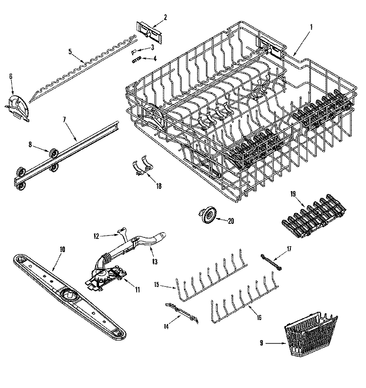 RACK ASSEMBLY (UPR) Diagram and Parts List for MDB8600AWB  Maytag Dishwasher