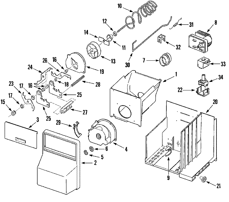 ICE BIN Diagram and Parts List for JS42FWDWDA  Jenn-Air Refrigerator
