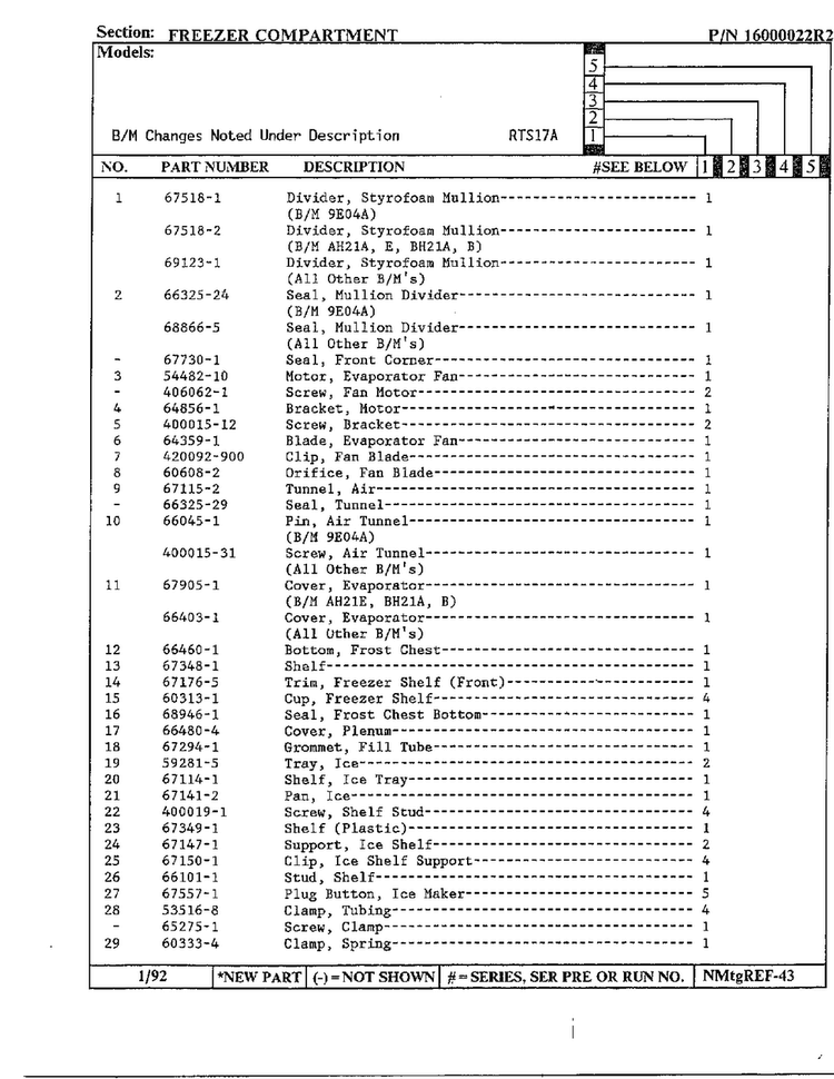 Freezer Compartment Page 2 Diagram and Parts List for 17694  Maytag Refrigerator
