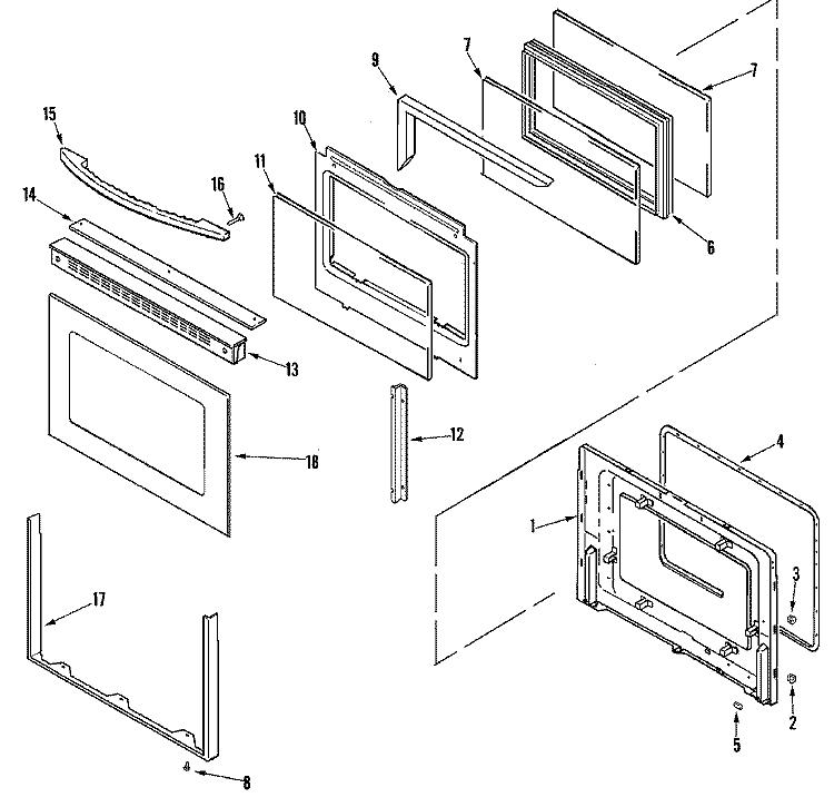 DOOR (LOWER - BDB / BDQ / BDW) Diagram and Parts List for MGR6772BDQ  Maytag Range