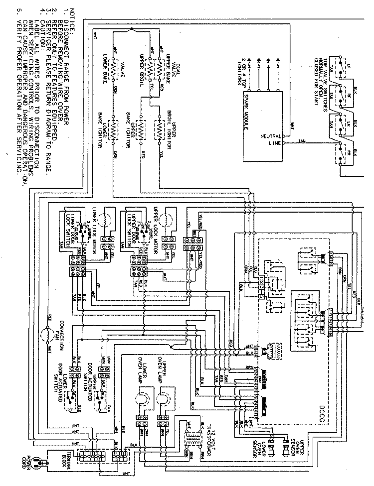 WIRING INFORMATION (LOWER) Diagram and Parts List for MGR6772BDQ  Maytag Range