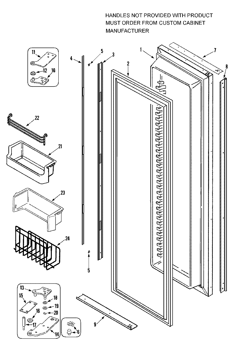 FREEZER DOOR Diagram and Parts List for JS48CSFXFA  Jenn-Air Refrigerator