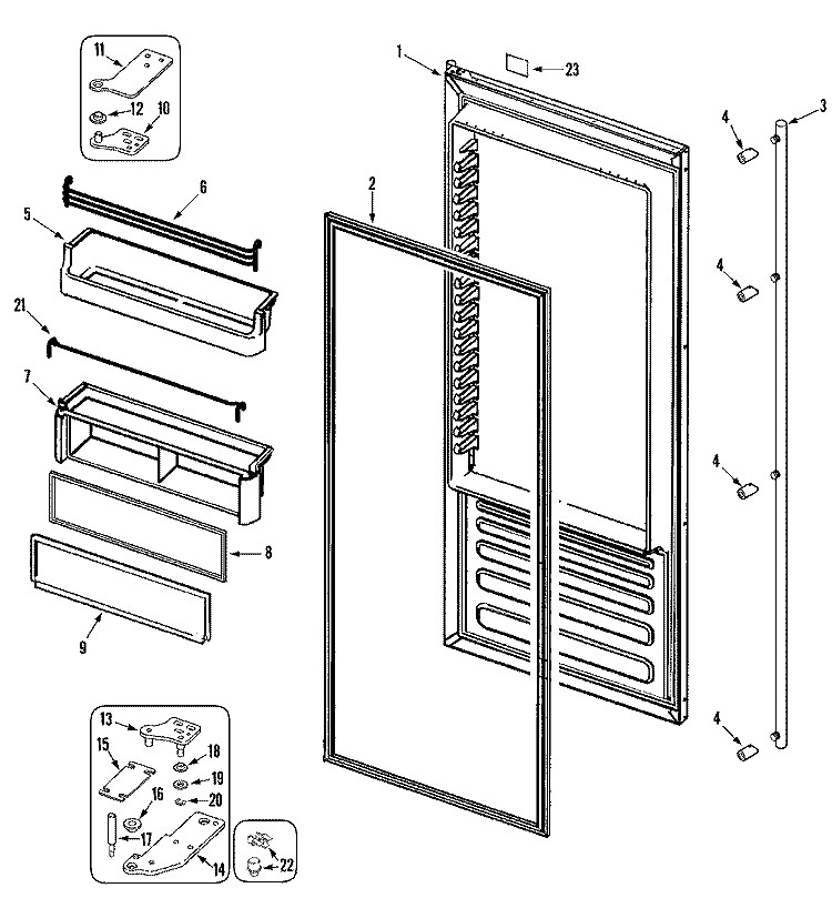 FRESH FOOD DOOR Diagram and Parts List for JS48SEFXFA  Jenn-Air Refrigerator