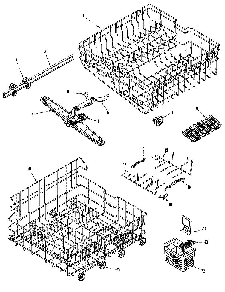TRACK & RACK ASSEMBLY Diagram and Parts List for MDBH950AWS  Maytag Dishwasher