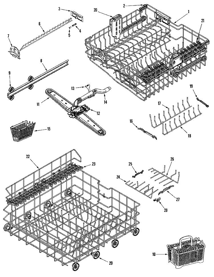 TRACK & RACK ASSEMBLY Diagram and Parts List for MDBH970AWB  Maytag Dishwasher