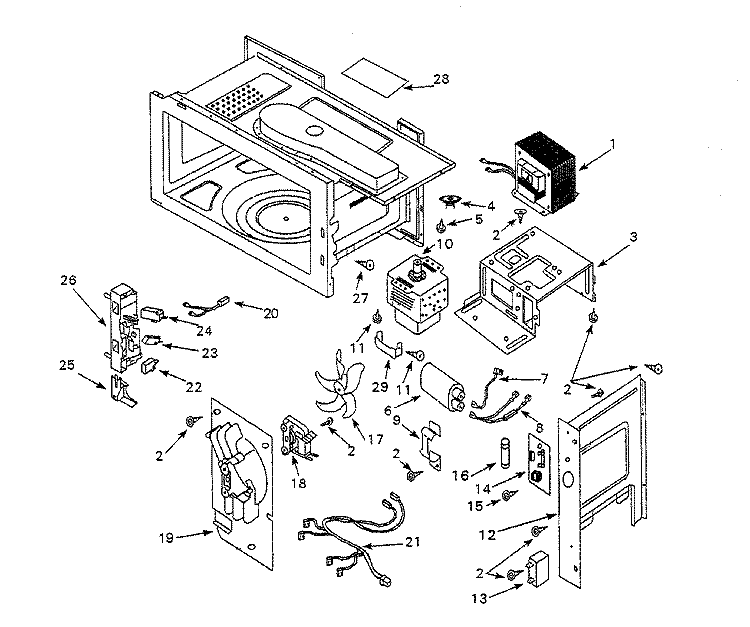 INTERNAL CONTROLS Diagram and Parts List for UMV1142ACQ  Maytag Microwave