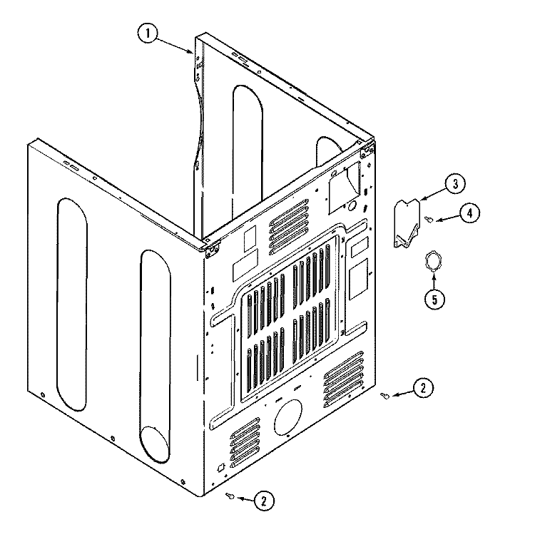 CABINET - REAR Diagram and Parts List for MDE2600AZW  Maytag Dryer