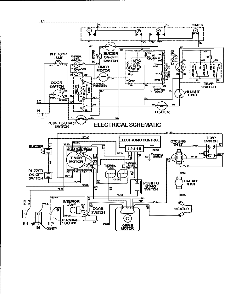 WIRING INFORMATION Diagram and Parts List for MDE3600AYQ  Maytag Dryer