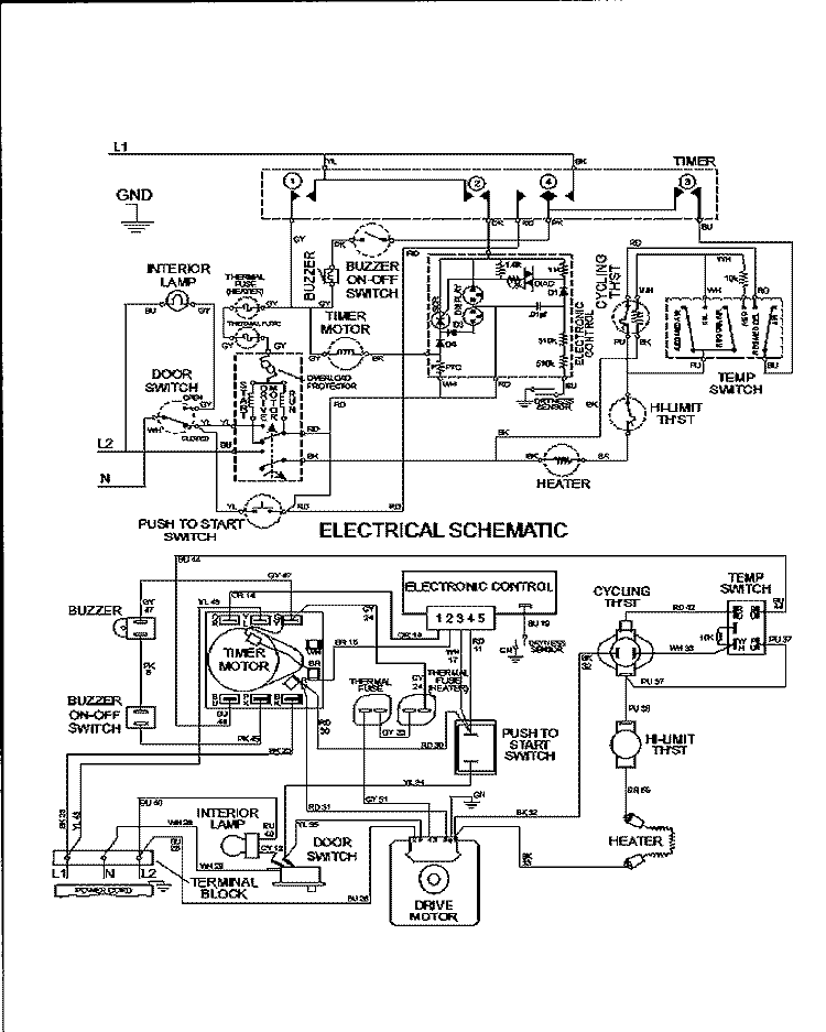 WIRING INFORMATION Diagram and Parts List for MDE3600AZW  Maytag Dryer