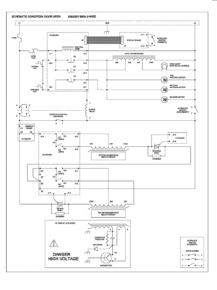 WIRING INFORMATION Diagram and Parts List for MC24MPT P1329117M Amana Microwave