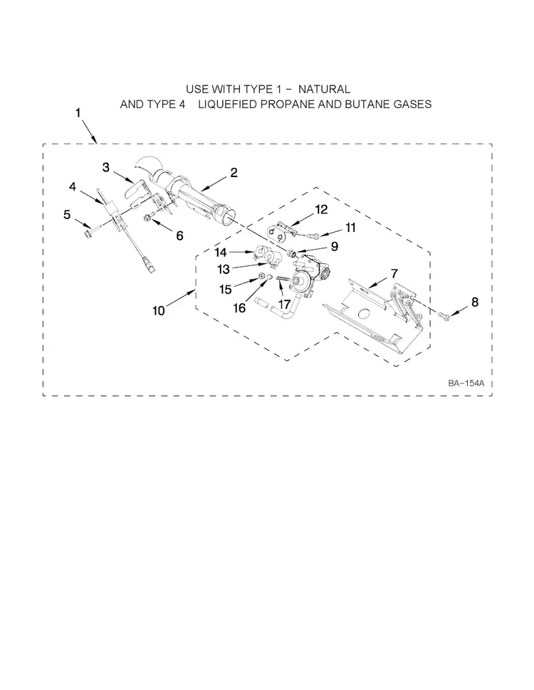 8557891 Burner Assembly Diagram and Parts List for MGDB850WL0  Maytag Dryer