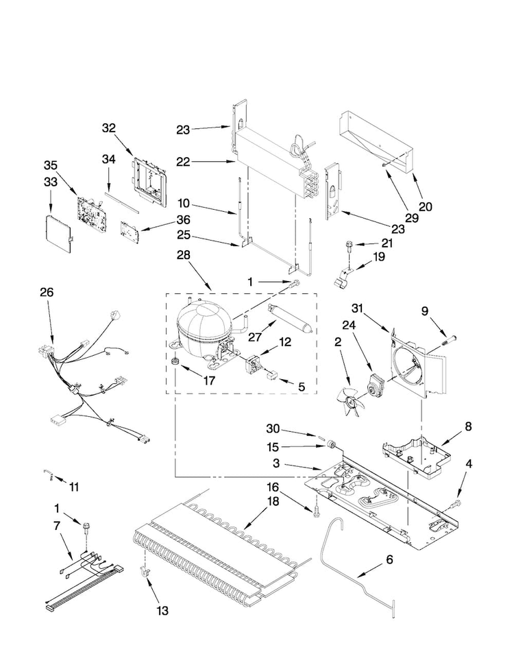 Unit Parts Diagram and Parts List for JFC2290VEP1  Jenn-Air Refrigerator