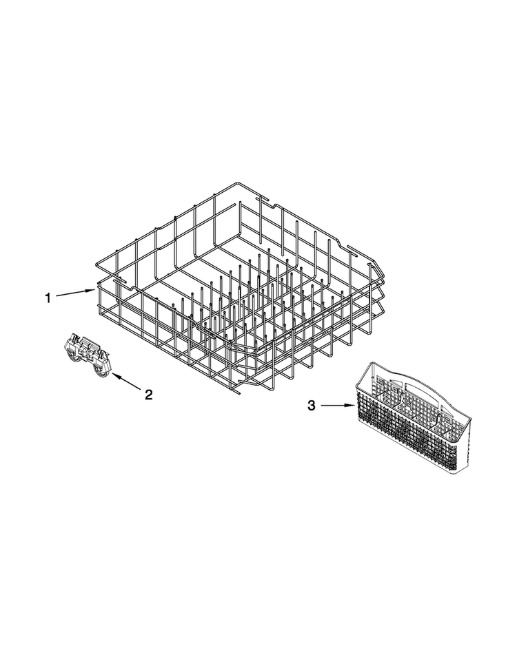 Lower Rack Parts Diagram and Parts List for MDC4809PAW1  Maytag Dishwasher