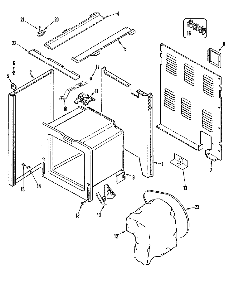 BODY Diagram and Parts List for AER5712AAQ  Amana Range