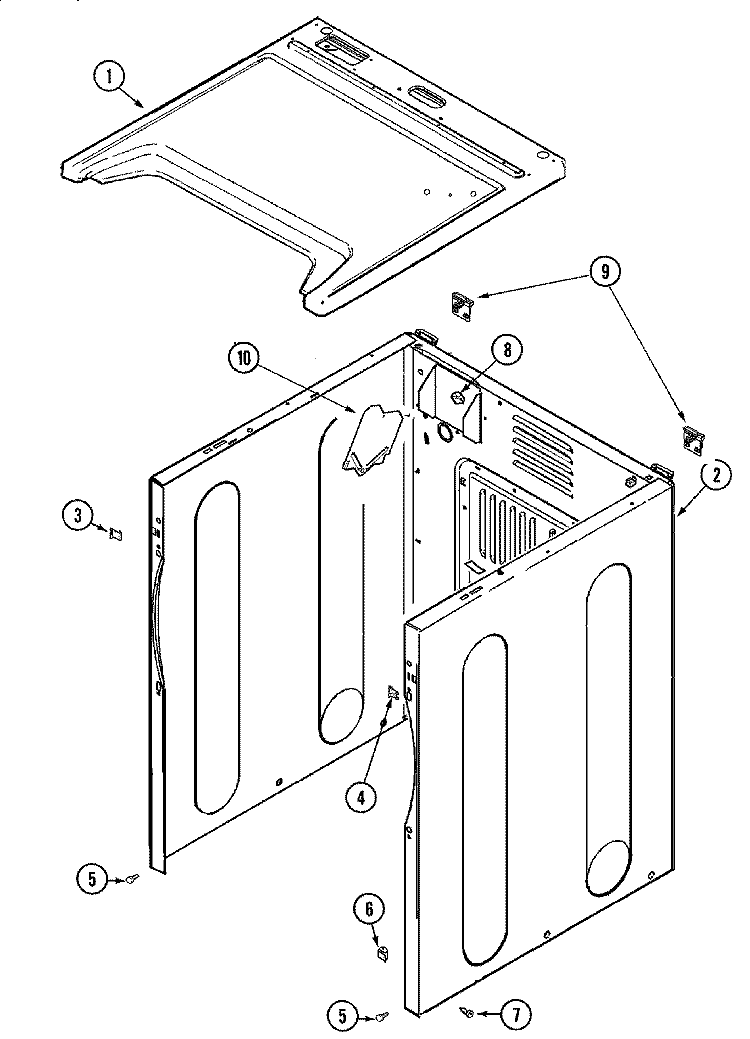 CABINET Diagram and Parts List for MDG3600BWQ  Maytag Dryer