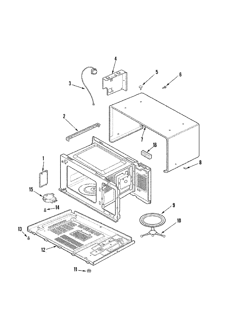 CAVITY Diagram and Parts List for ACM0860AW  Amana Microwave