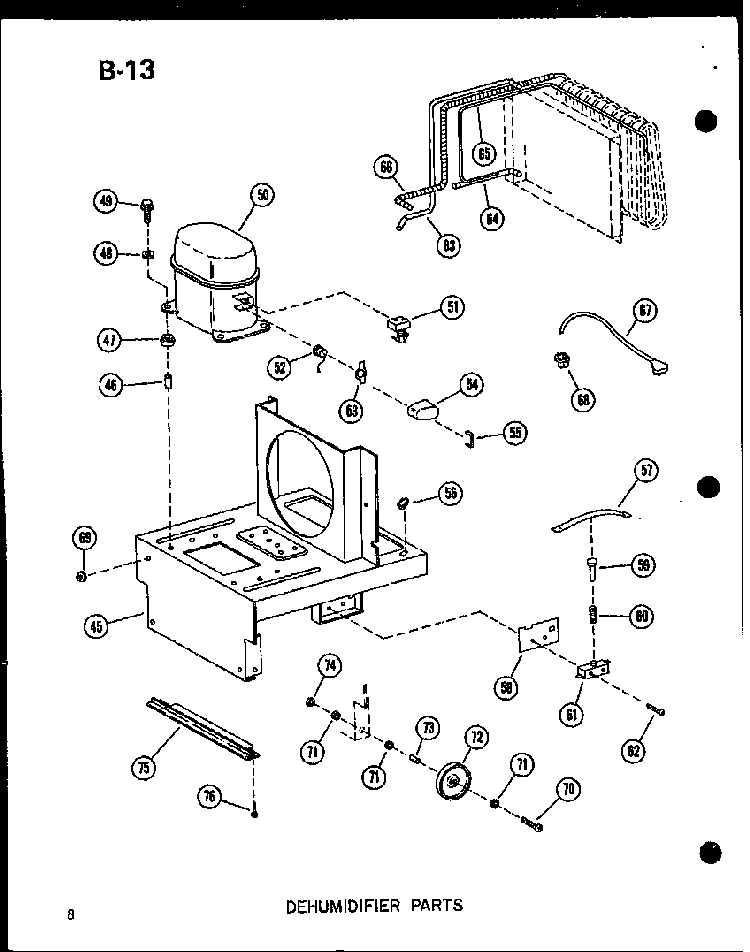 Dehumidifier Parts Diagram and Parts List for DH26-H P54341-10R Amana Dehumidifier