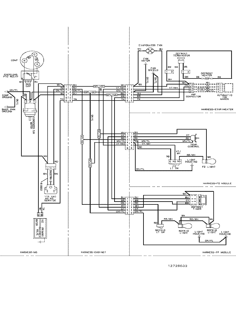WIRING INFORMATION (SERIES 10) Diagram and Parts List for CB19G6W  Crosley Refrigerator