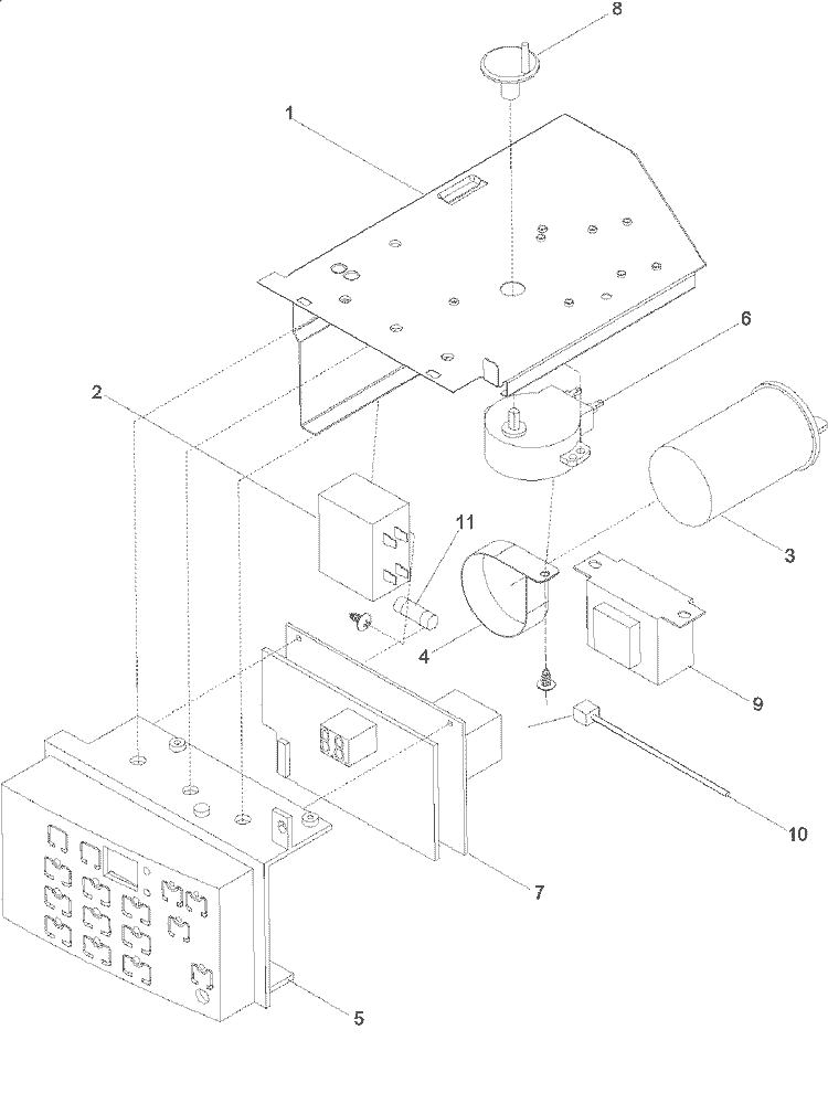 CONTROL ASSEMBLY Diagram and Parts List for AAC121STA PAAC121STA0 Amana Air Conditioner