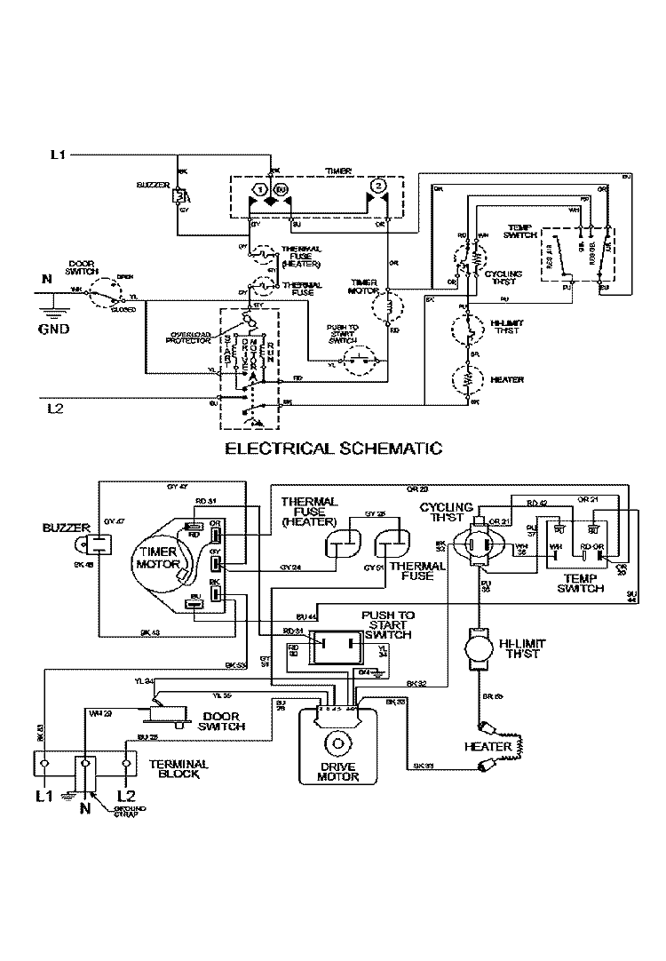 WIRING INFORMATION Diagram and Parts List for MDE2301AYW  Maytag Dryer