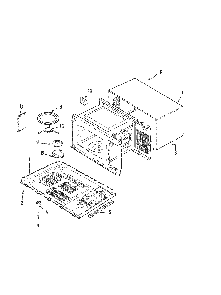 CAVITY Diagram and Parts List for ACM1120AS  Amana Microwave