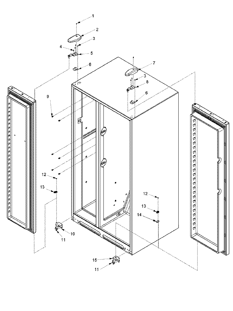 HINGES Diagram and Parts List for XRSS264BW PXRS264BW0 Amana Refrigerator