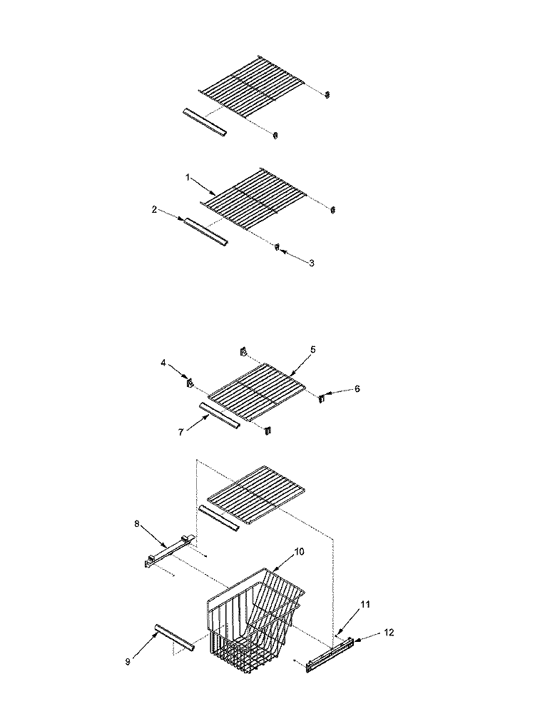 FZ SHELF Diagram and Parts List for XRSS204BW PXRSS204BW1 Amana Refrigerator