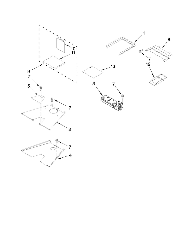 Venting Parts Diagram and Parts List for JGRP548WP01  Jenn-Air Range