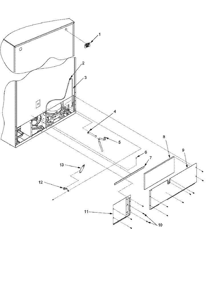 CABINET BACK Diagram and Parts List for XRSS204BW PXRSS204BW1 Amana Refrigerator