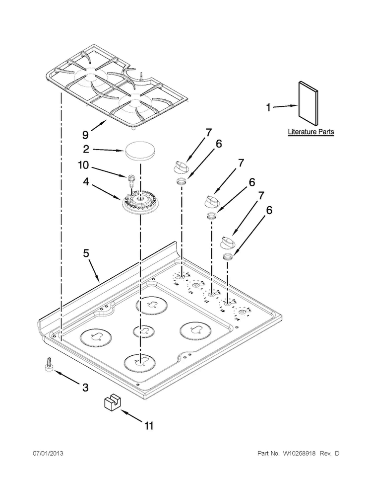 Cooktop Parts Diagram and Parts List for JDR8895BAW13  Jenn-Air Range