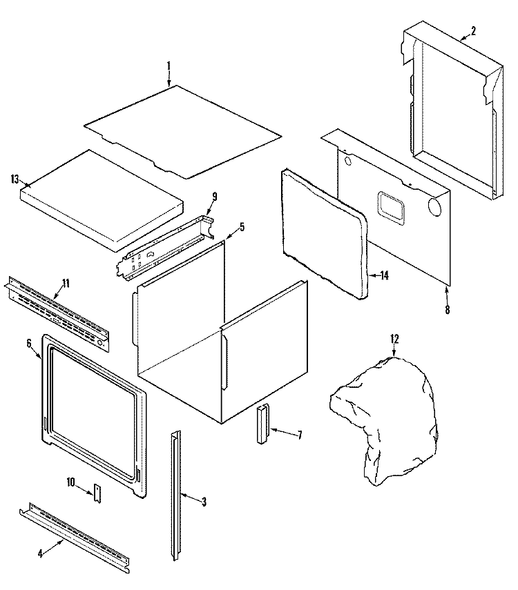 BODY Diagram and Parts List for JJW9630CCB  Jenn-Air Wall Oven