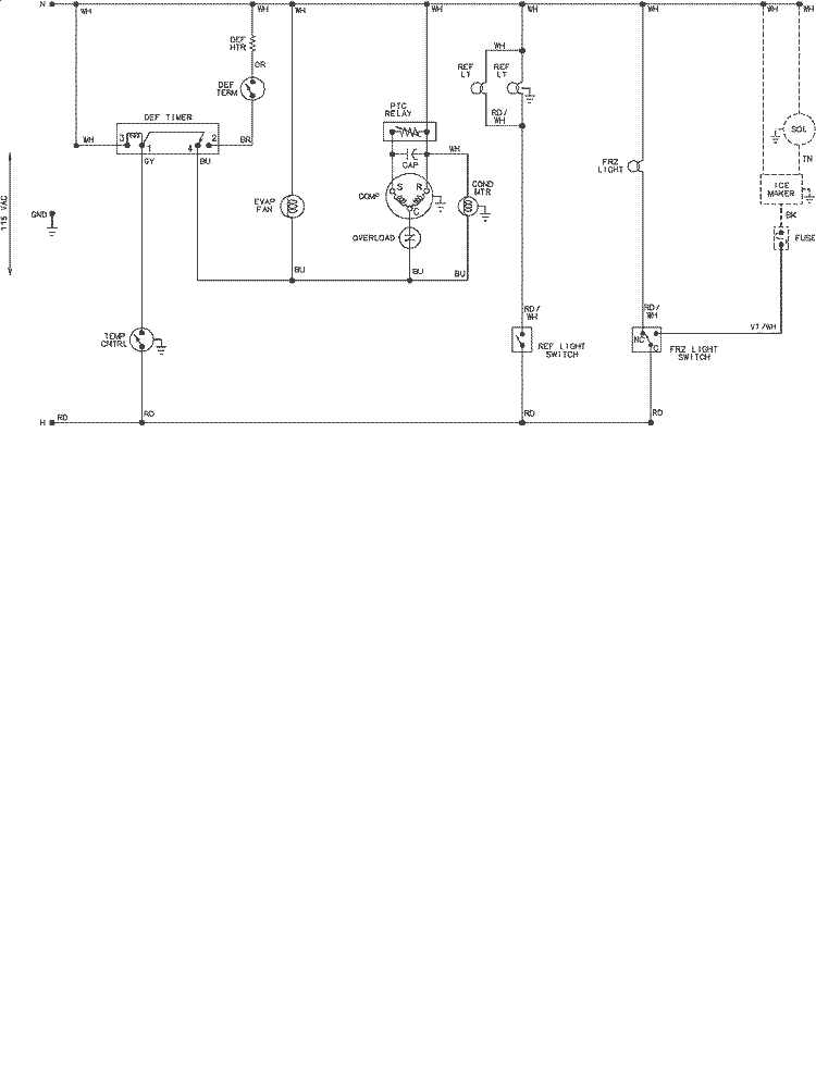 WIRING INFORMATION Diagram and Parts List for ABD2233DEB  Amana Refrigerator