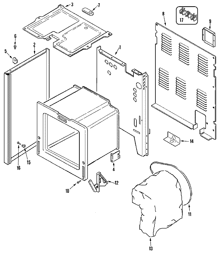 BODY Diagram and Parts List for AER4311AAW  Amana Range