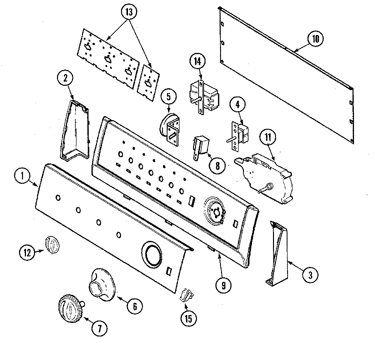 CONTROL PANEL Diagram and Parts List for PAV4960AWW  Maytag Washer