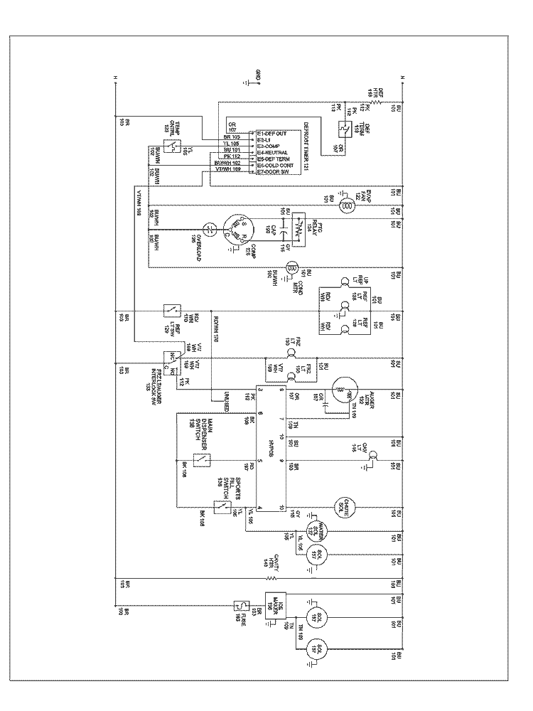 WIRING INFORMATION Diagram and Parts List for XRSS264BW PXRS264BW0 Amana Refrigerator